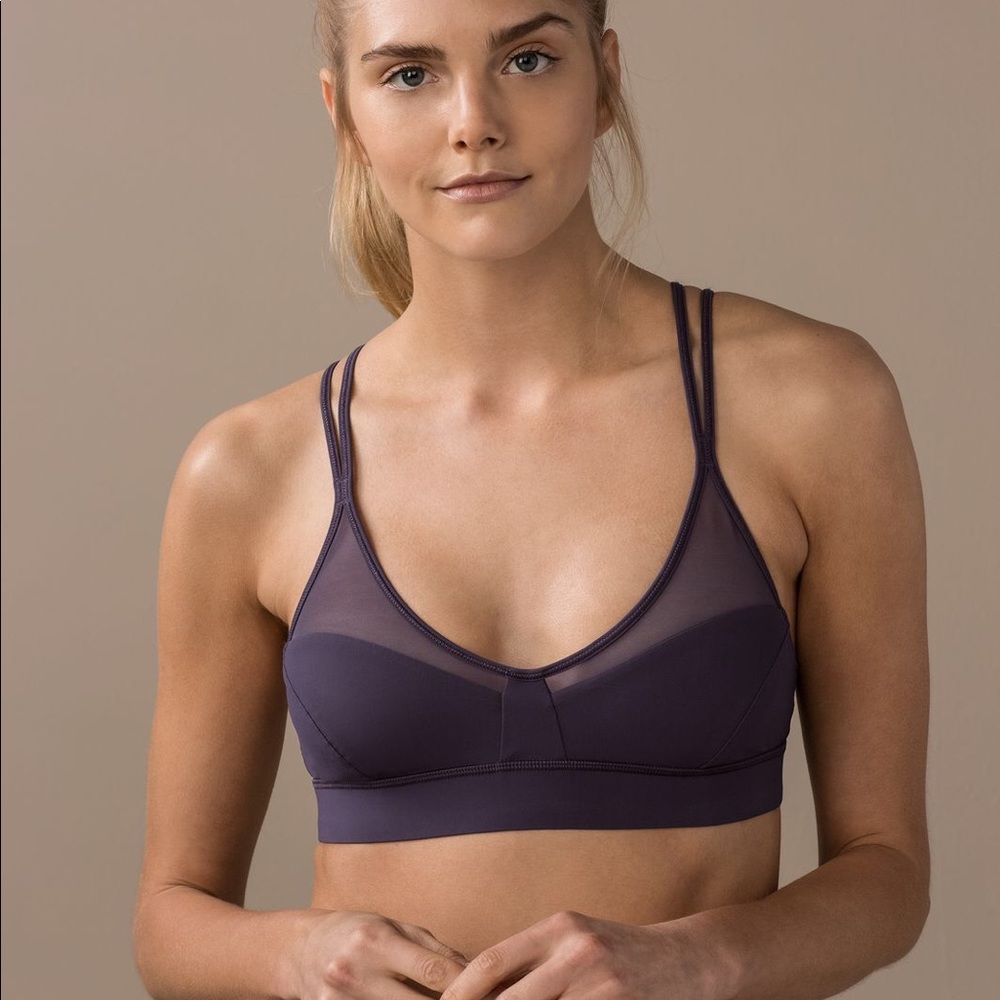 LULULEMON Anew Bra 6 Black Currant Mesh